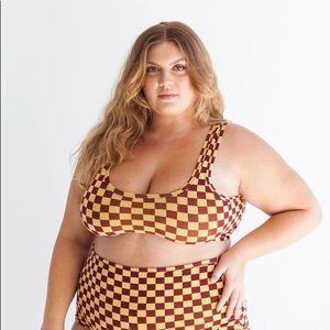 Arq Wide Strap Bra - Check Pattern